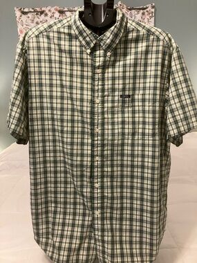 Chaps Ralph Lauren Plaid Button Down Shirt Mens L Green Preppy Classic